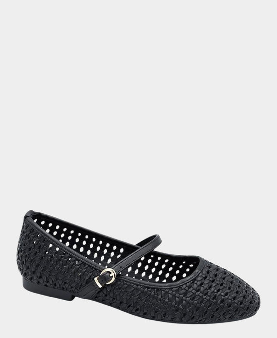 
Woven Mary Jane Ballet Flat in BLACK view 1