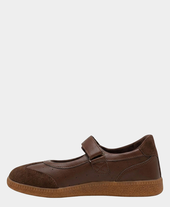 
Mary Jane Velcro Ballet Sneaker in BROWN view 2