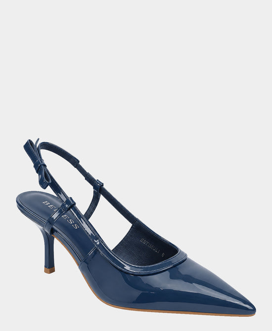 
Patent Bow Slingback Pump in BLUE view 1