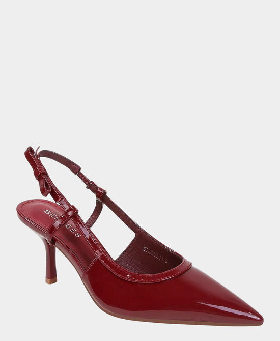 
Patent Bow Slingback Pump in WINE view 1