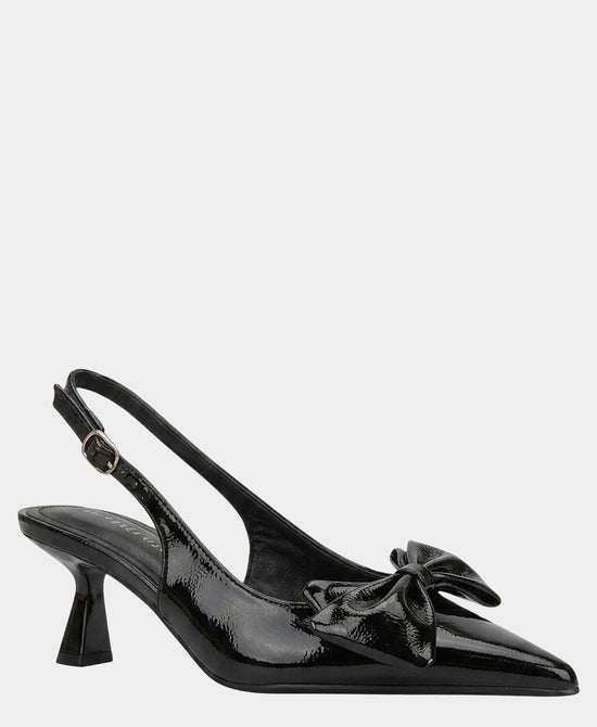 
Patent Faux Leather Bow Slingback Pump in BLACK view 1