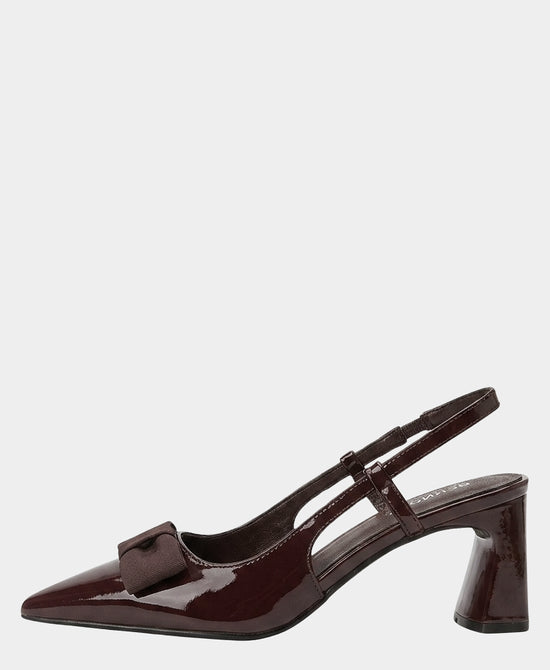 
Patent Faux Leather Bow Slingback Pump in COFFEE view 2