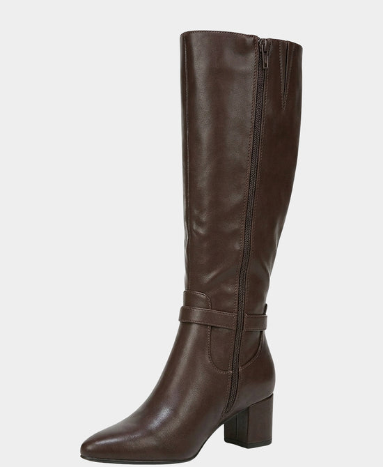 
Gold Buckle Knee High Boot in BROWN view 2
