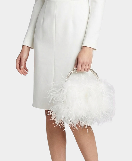 
Feather Evening Bag in WHITE view 2