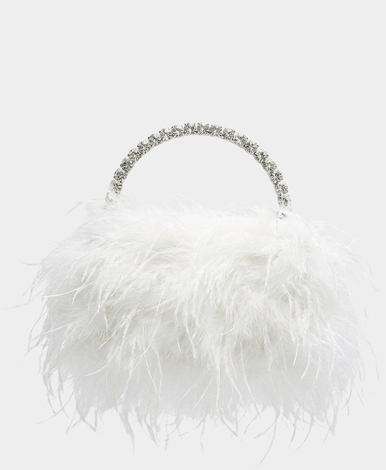 
Feather Evening Bag in WHITE view 1