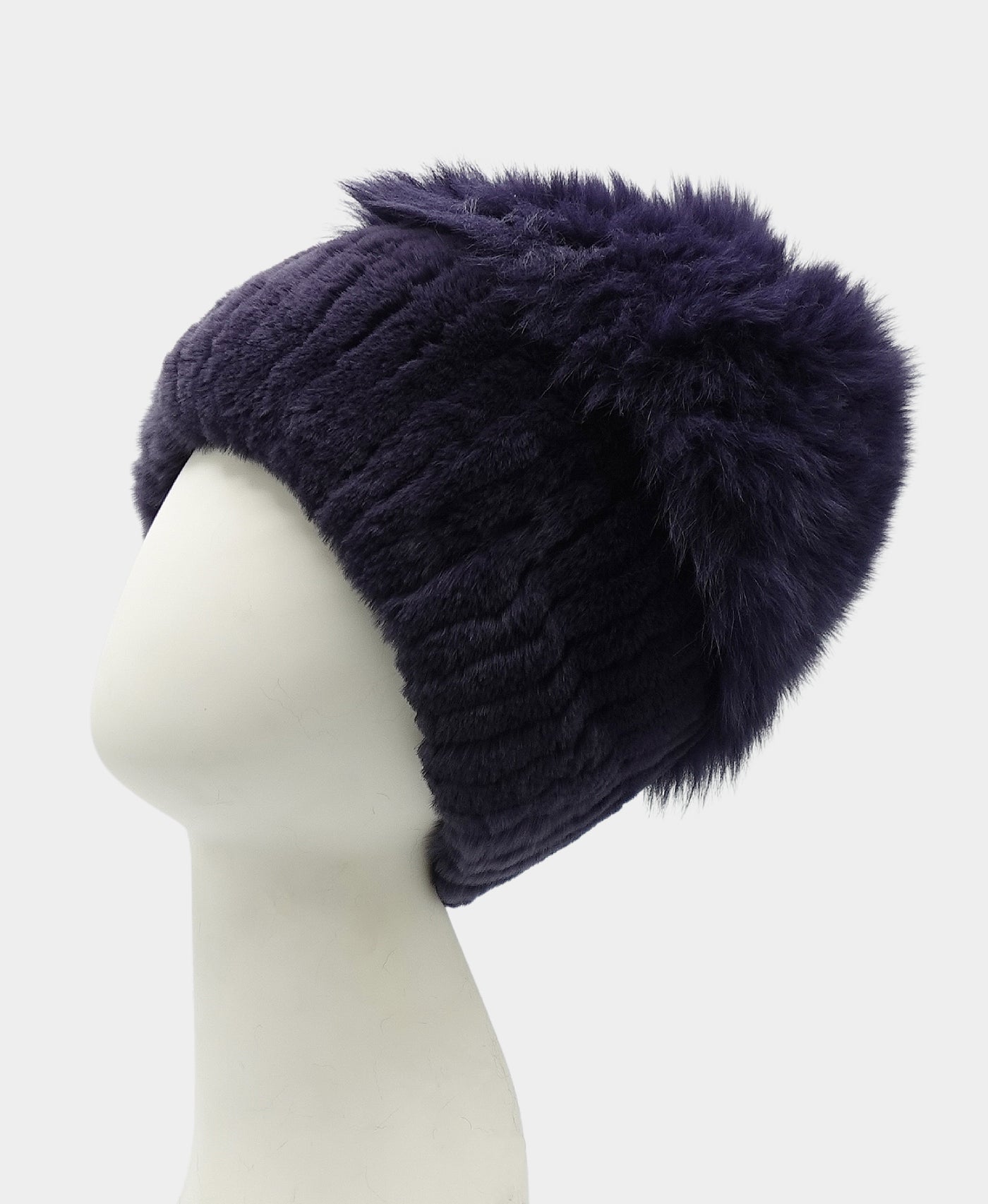 Knitted Fur Hat w/ Fox Trim view 1