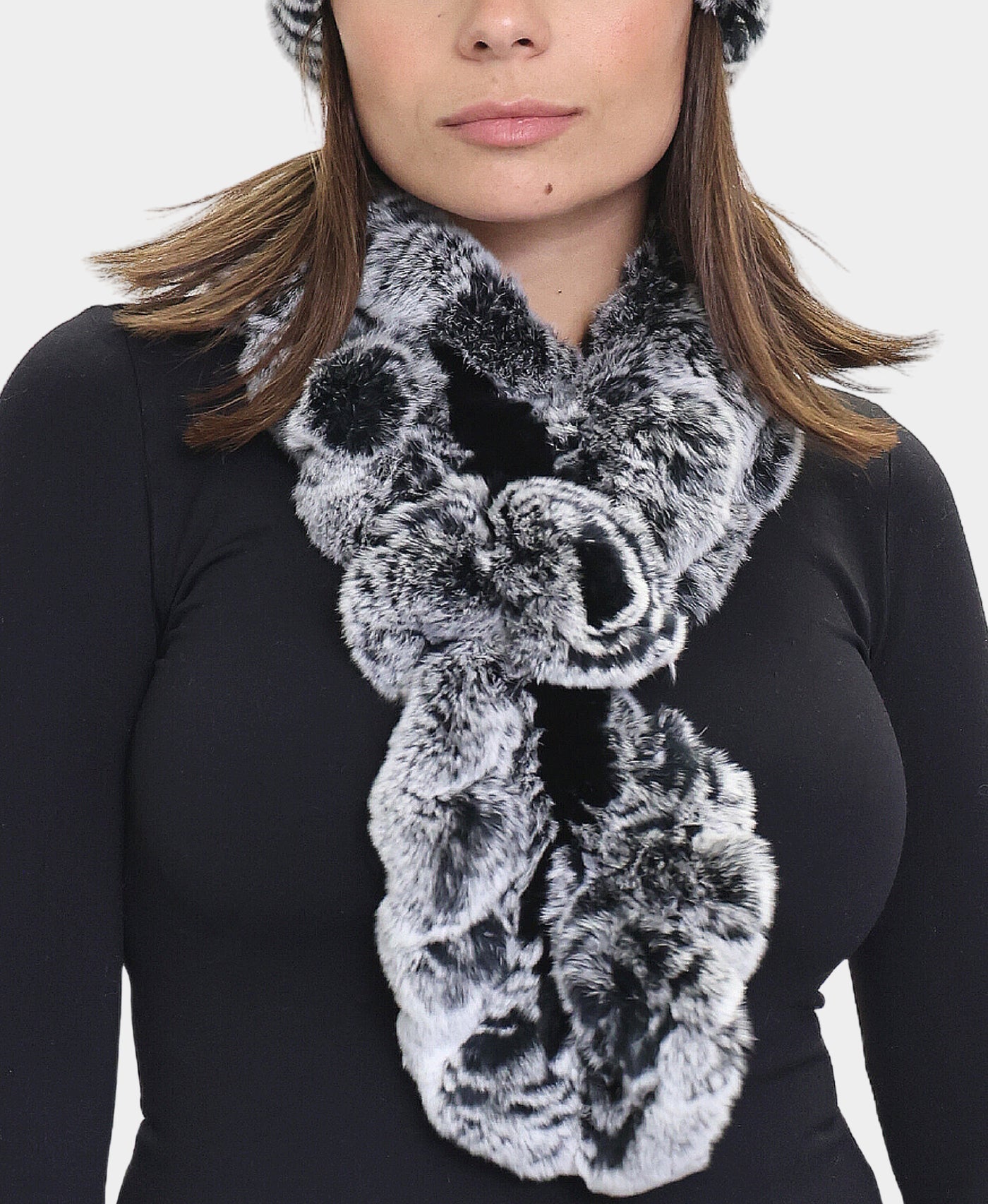 Knitted Fur Scarf view 1