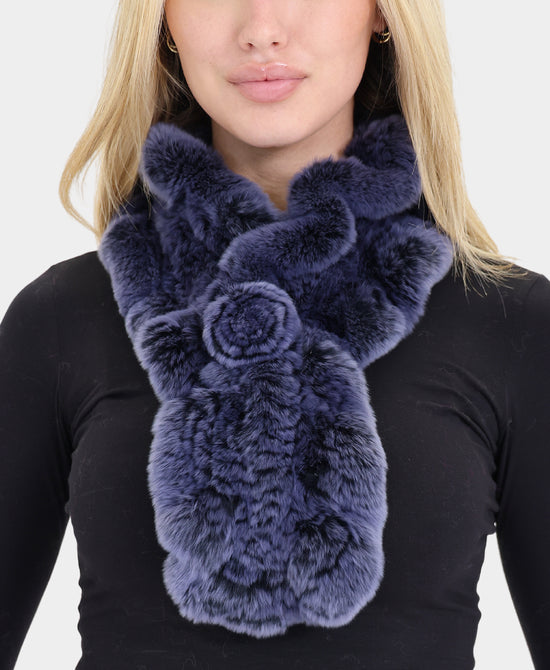 Knitted Ruffle Fur Scarf view 