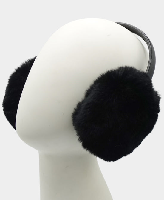 Fur Earmuffs w/ Leather Band view 