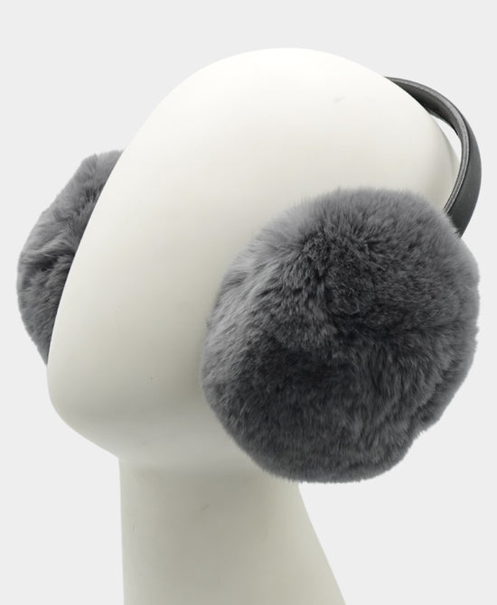 Fur Earmuffs w/ Leather Band view 