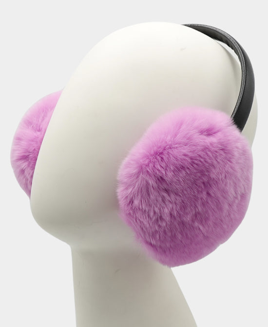 Fur Earmuffs w/ Leather Band view 