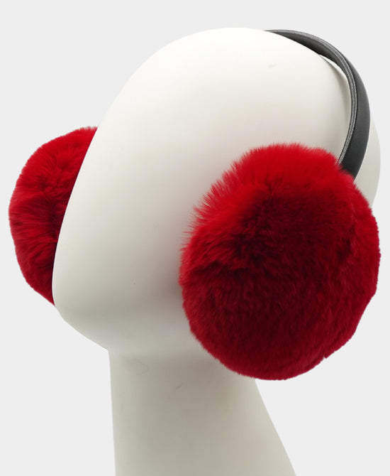 Fur Earmuffs w/ Leather Band view 
