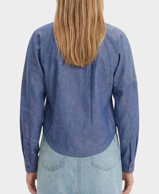 Printed Denim Top view 2