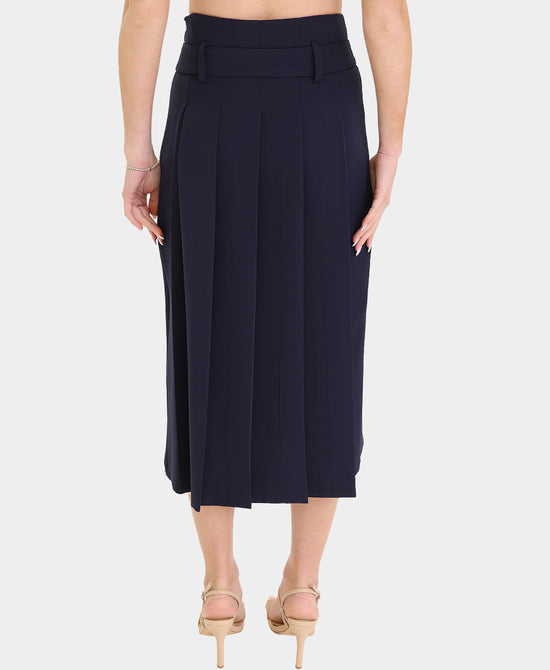 Pleated Midi Skirt w/ Side Zipper view 2