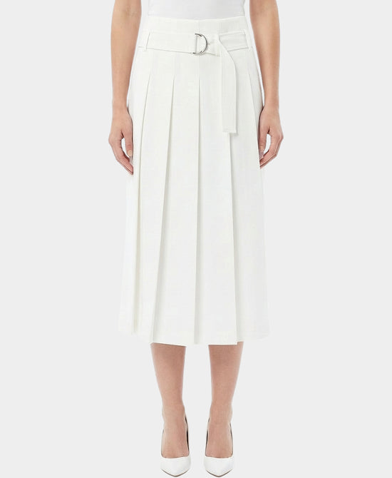 Pleated Midi Skirt w/ Side Zipper view 1