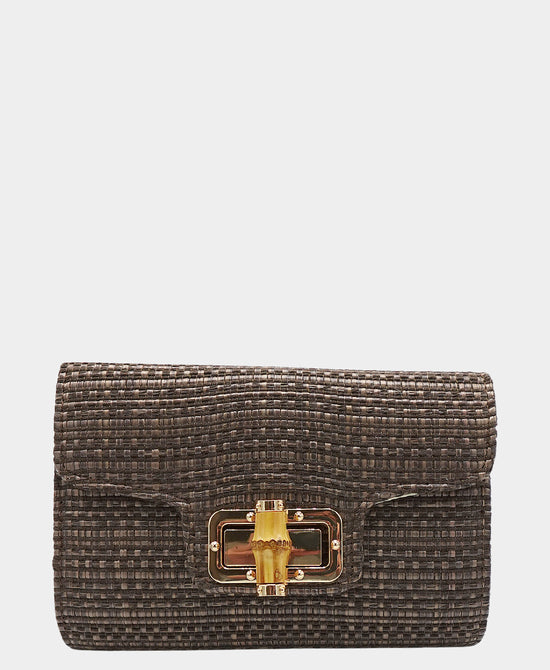 Woven Straw Clutch Bag view 1