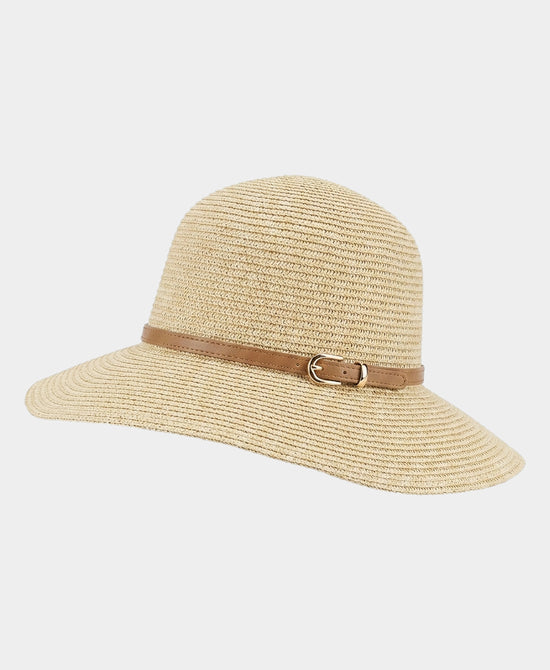 
Straw Hat w/ Belt Detail in BEIGE view 2