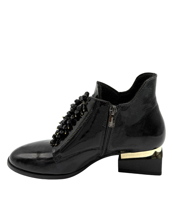 Leather Gloss Bootie w/ Beads view 