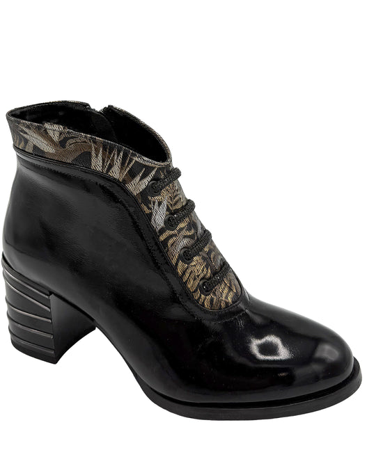 Leather Printed Gloss Bootie view 