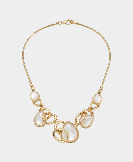 
Statement Necklace in GOLD/WHITE view 2