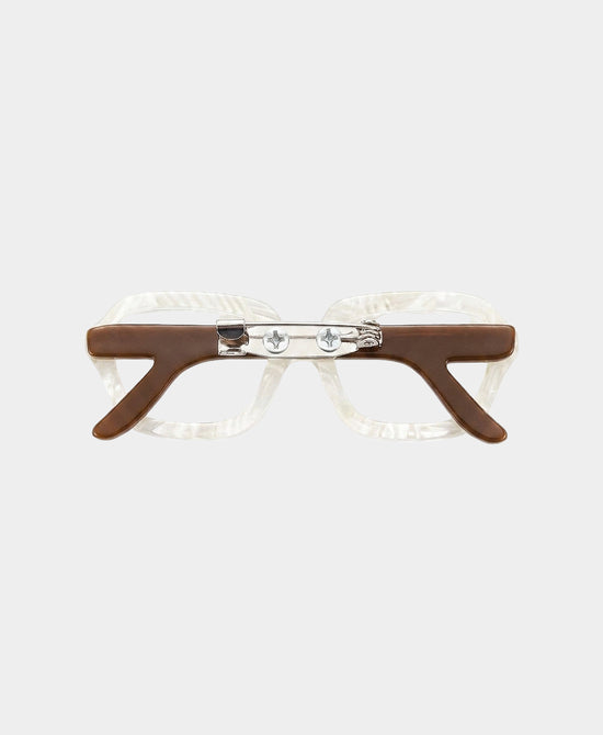 
Resin Square Glasses Brooch in BEIGE view 2