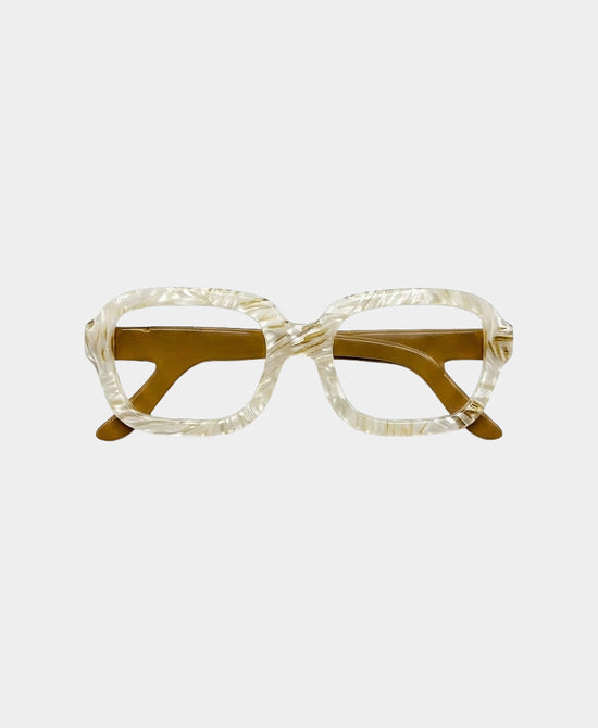
Resin Square Glasses Brooch in BEIGE view 1