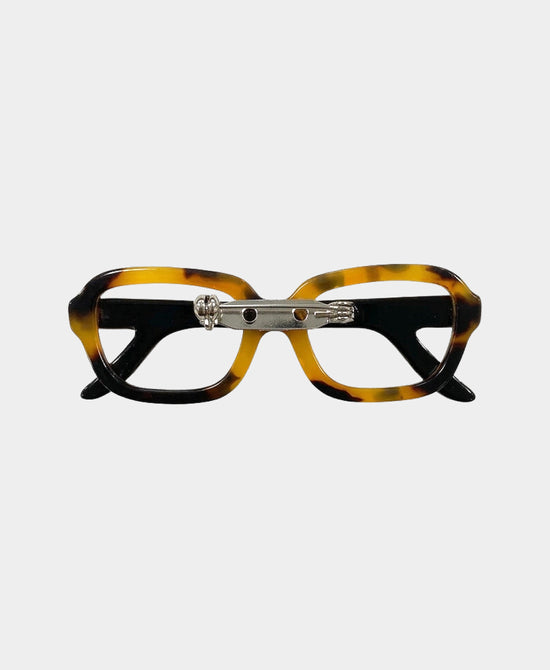 
Resin Square Glasses Brooch in BROWN view 2