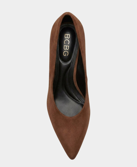 
Faux Suede Pump in DARK BROWN view 2