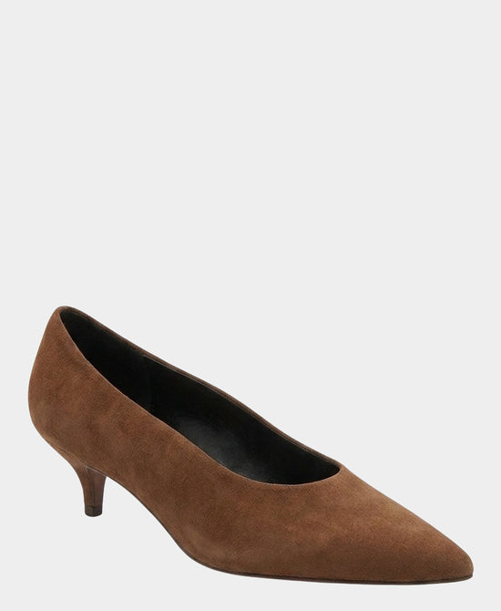 
Faux Suede Pump in DARK BROWN view 1