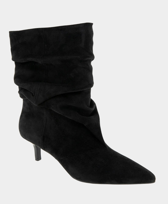 
Faux Suede Slouch Bootie in BLACK view 1