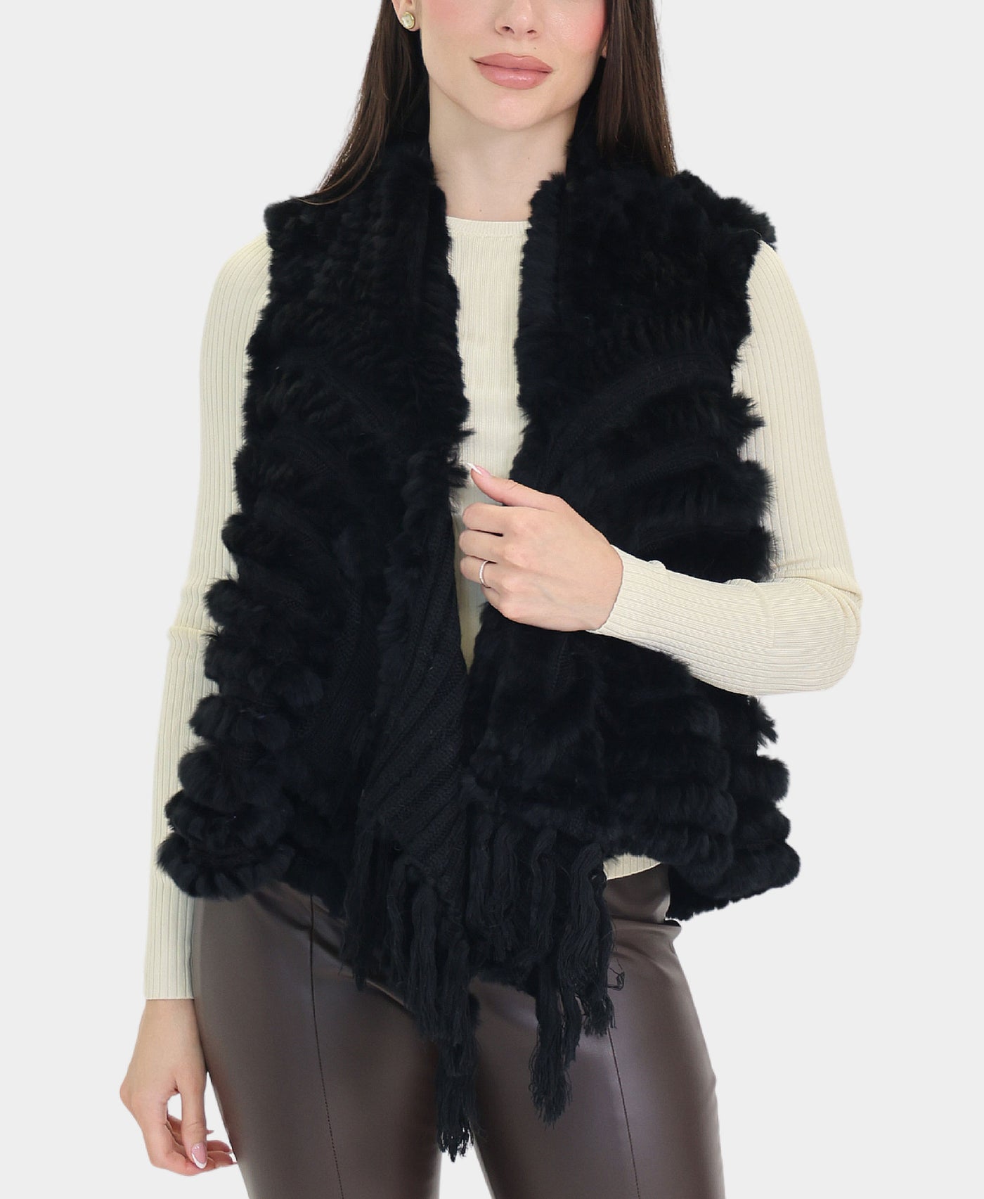 Knitted Fur Vest view 1