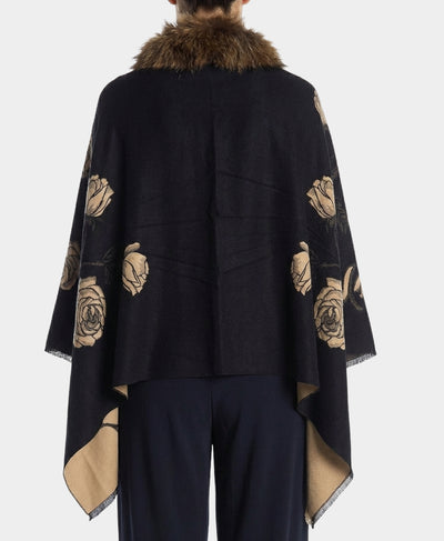 Cashmere Blend Wrap w/ Fox Fur Trim image 2