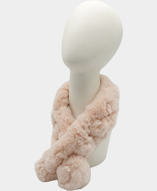 Fur Pull Thru Scarf w/ Poms view 