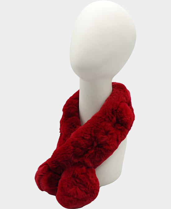 Fur Pull Thru Scarf w/ Poms view 