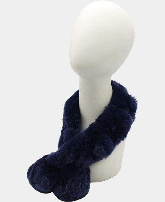 Fur Pull Thru Scarf w/ Poms view 