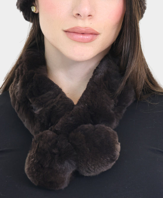Fur Pull Thru Scarf w/ Poms view 