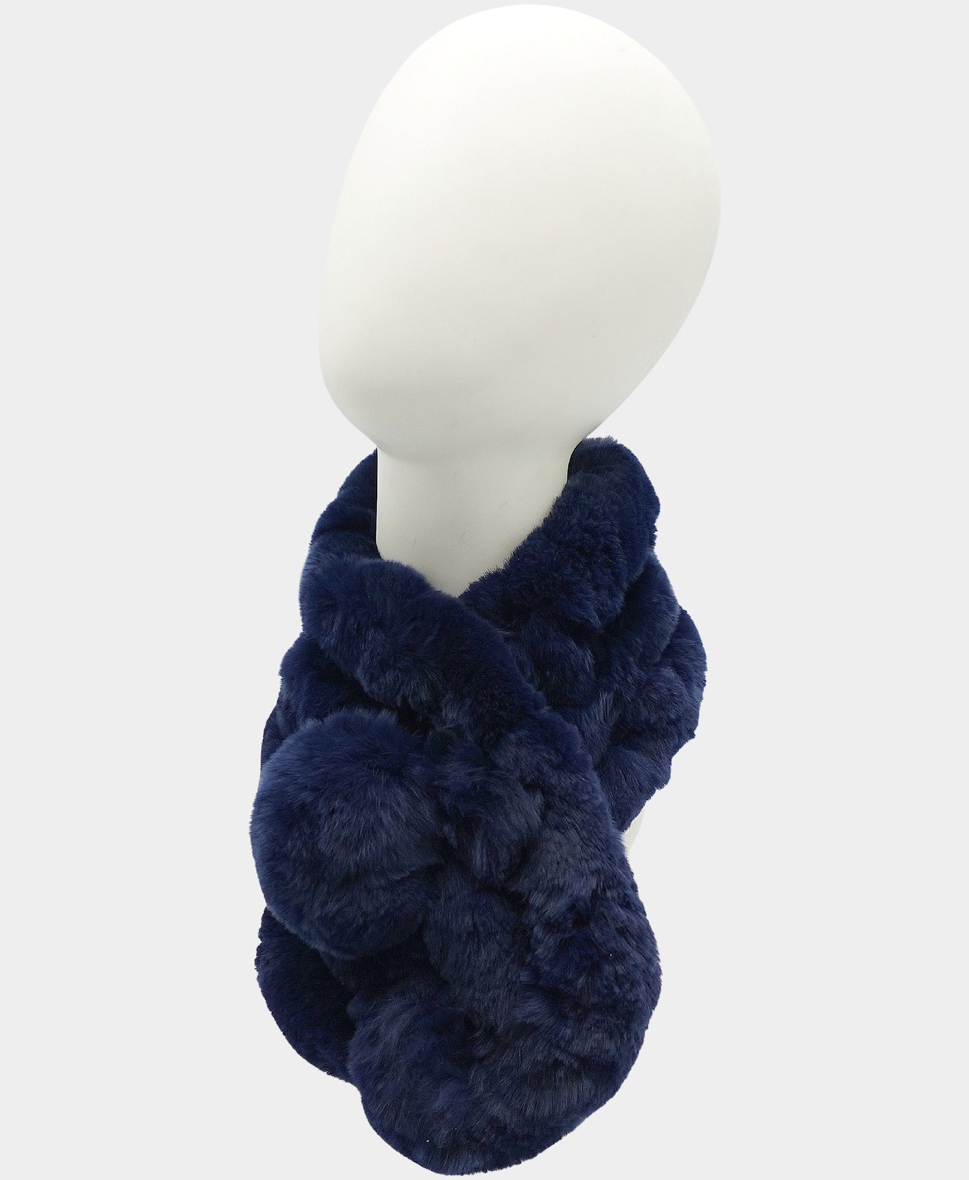Fur Pull Thru Scarf w/ Pom view 1