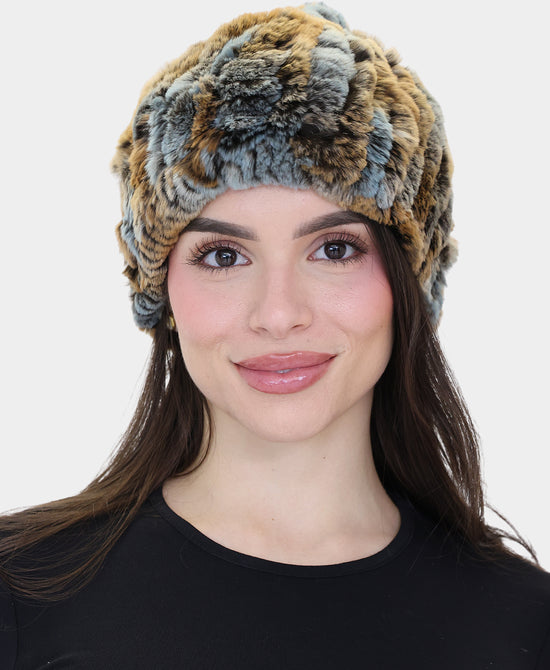 Knitted Fur Beanie Hat view 