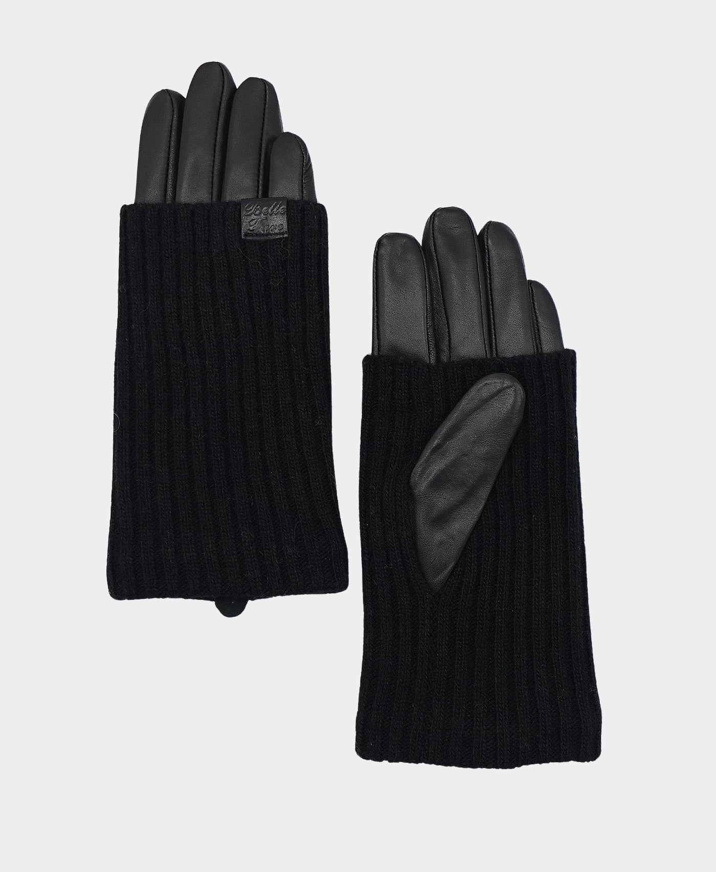 Leather Gloves w/ Knit Overlay view 1