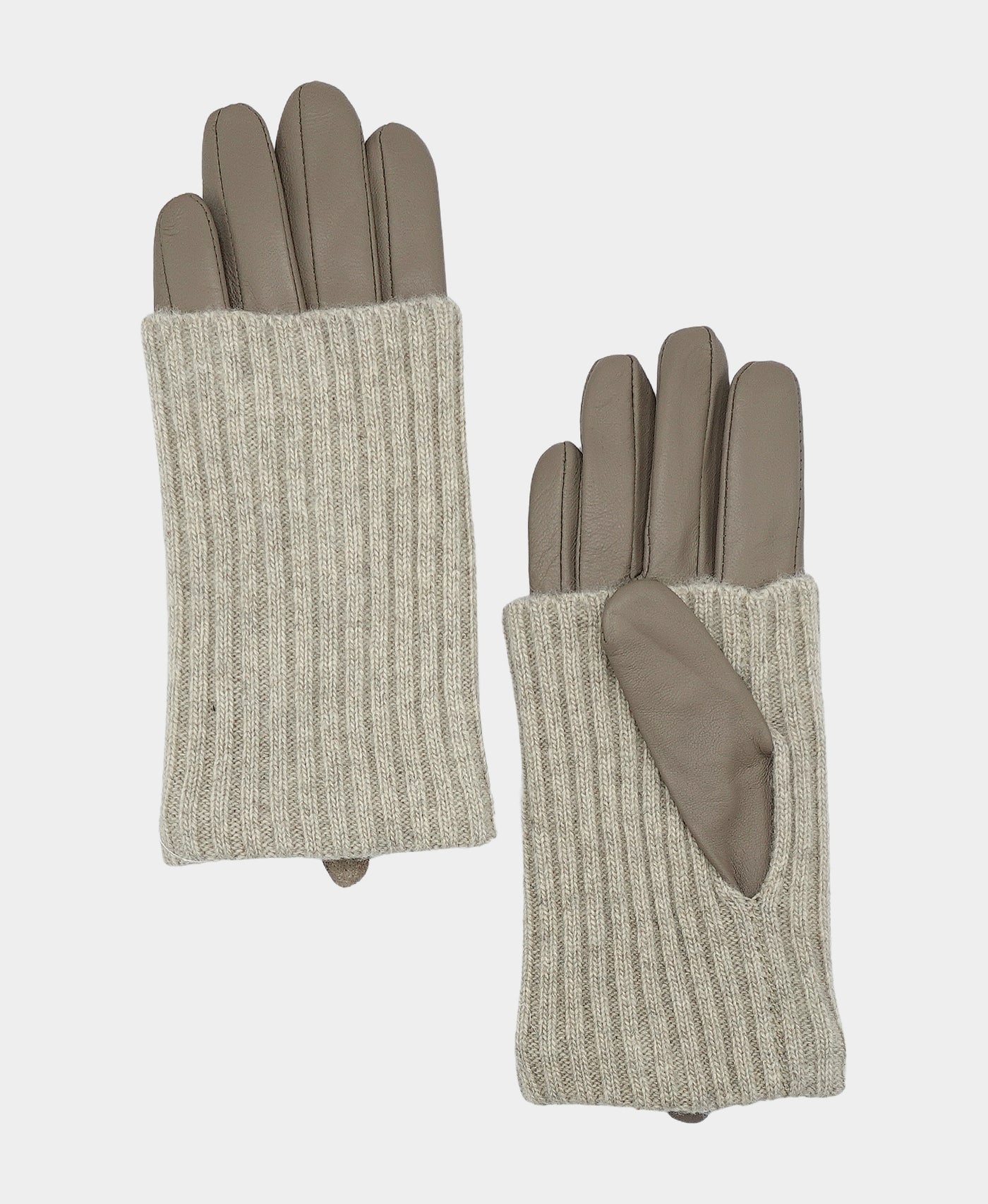 Leather Gloves w/ Knit Overlay view 1