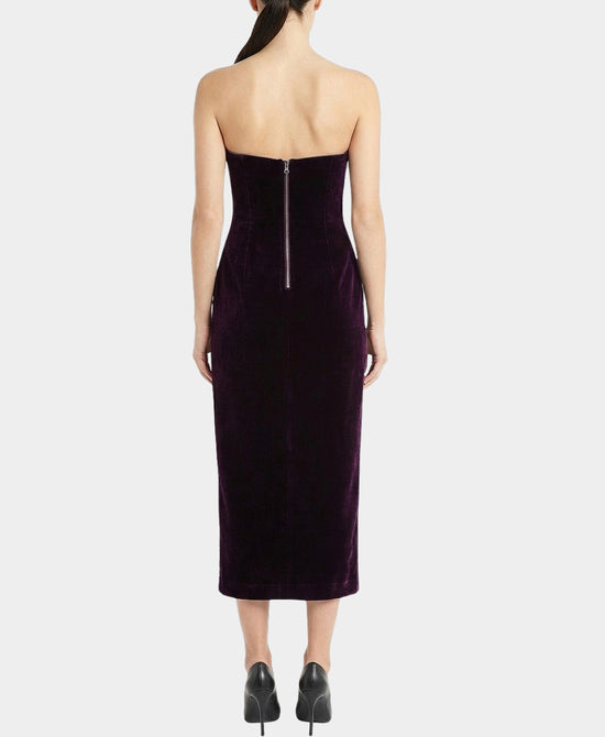Velvet Midi Dress w/ Crystal Trim view 