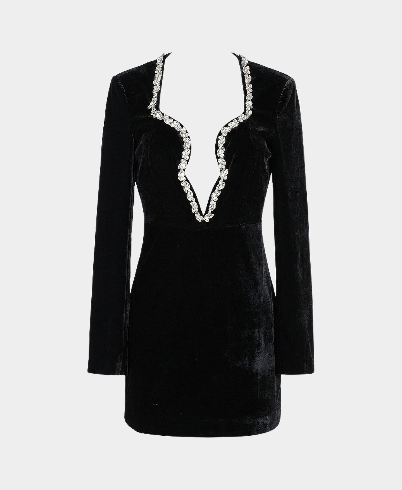 Velvet Dress w/ Jewel Trim view 3