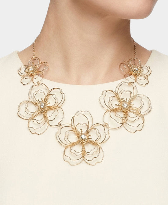 
Flower Statement Necklace in GOLD view 1