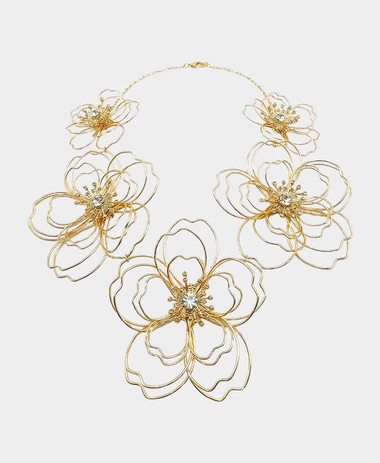 
Flower Statement Necklace in GOLD view 2