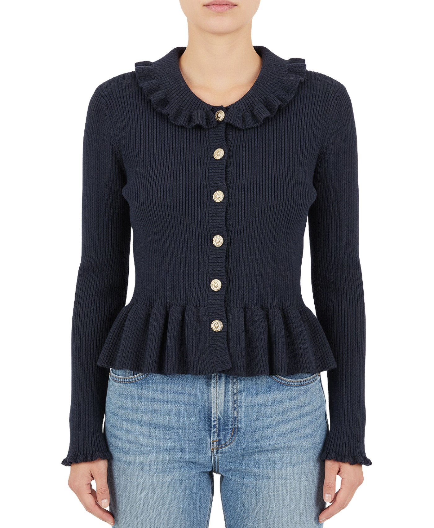 Cardigan Peplum Sweater view 1
