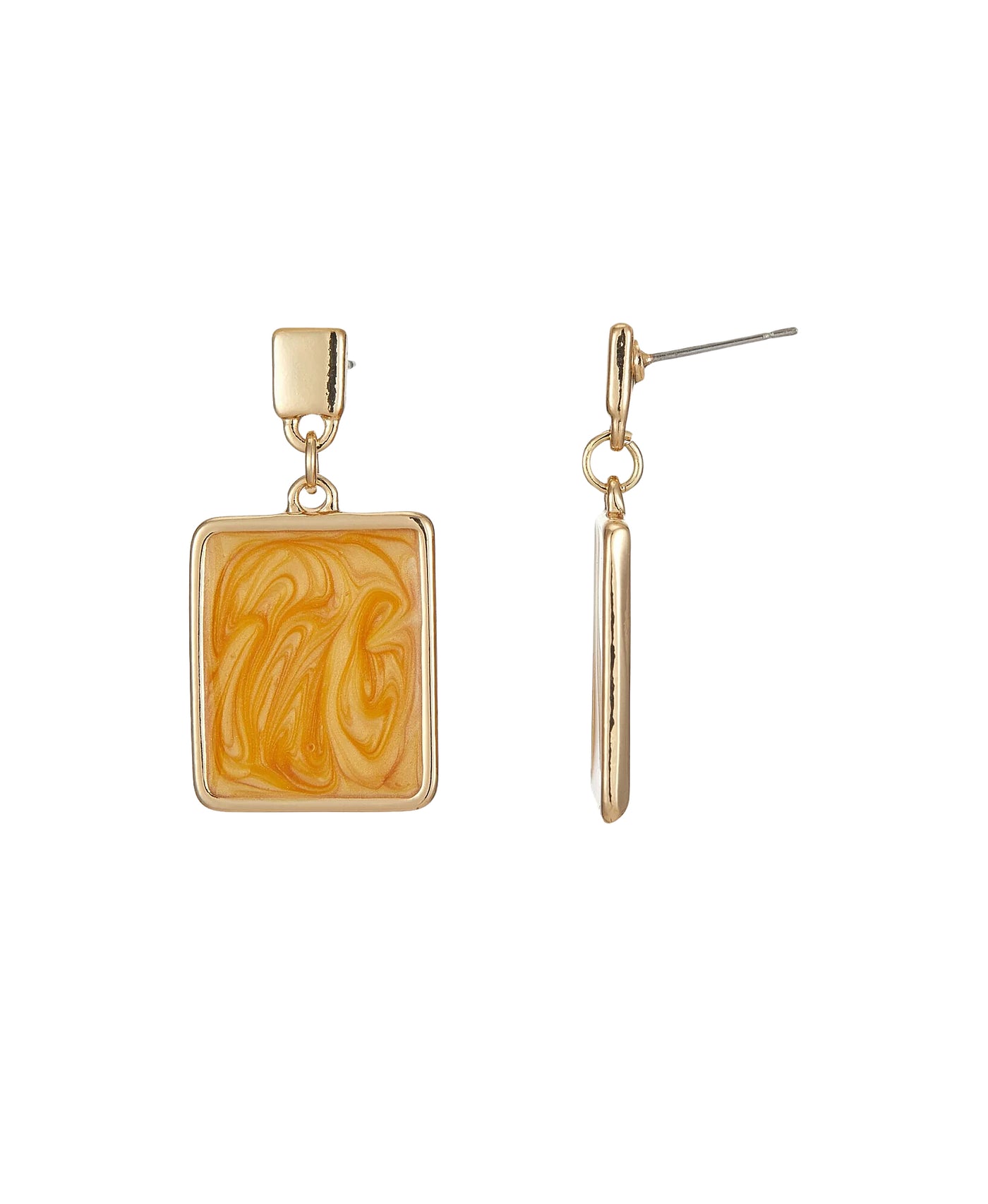 Square Earrings w/ Abstract Design image 1