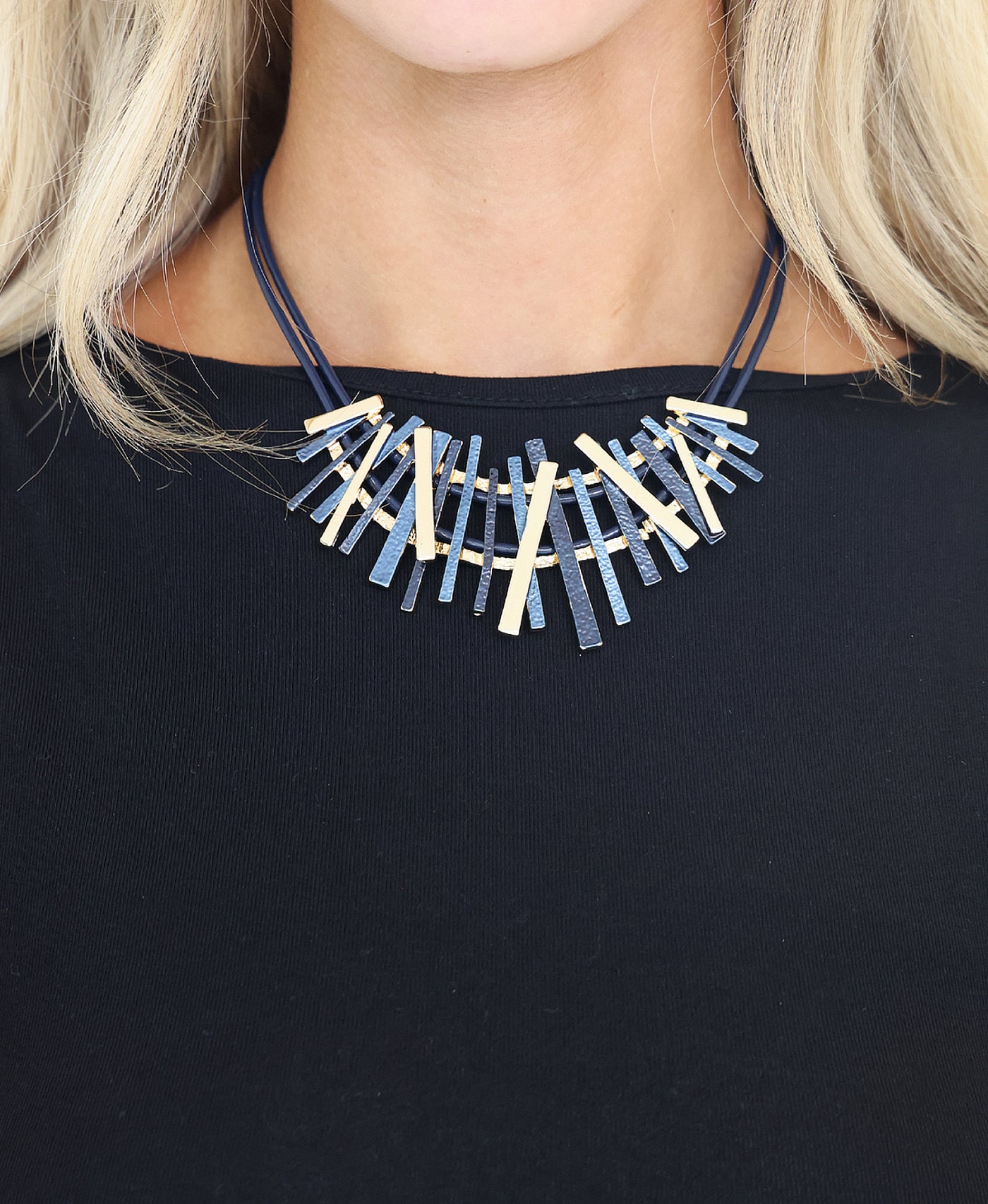 Asymmetrical Bar Cord Necklace view 1