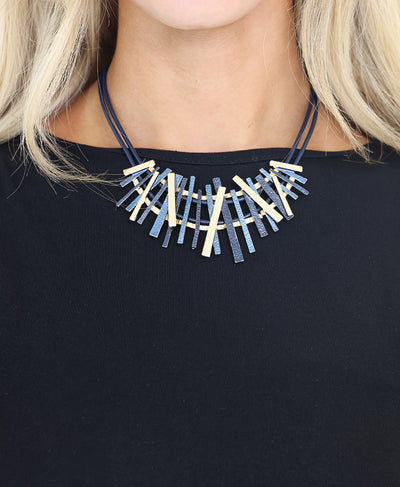 Asymmetrical Bar Cord Necklace image 1