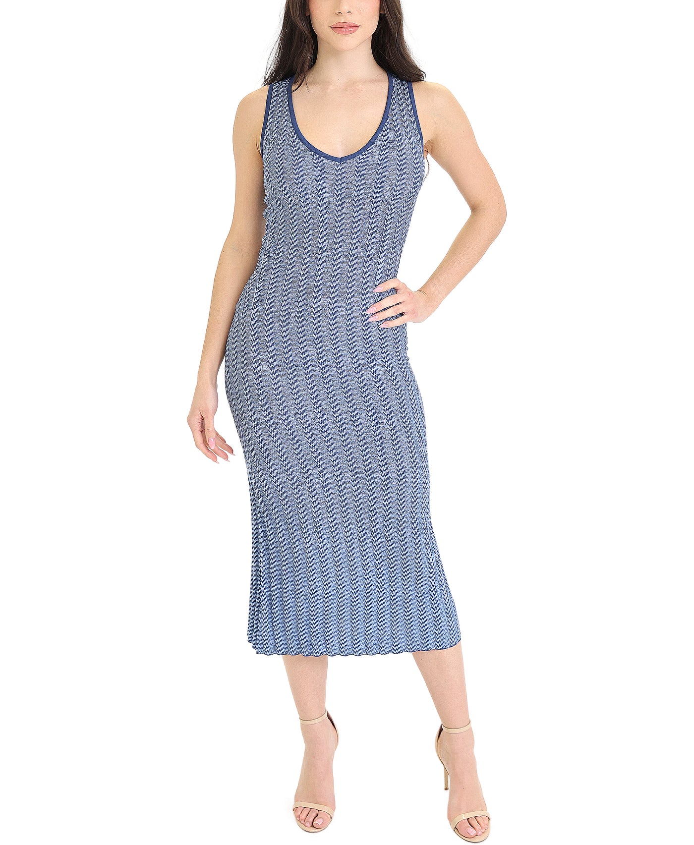 Houndstooth Knit Midi Dress view 1