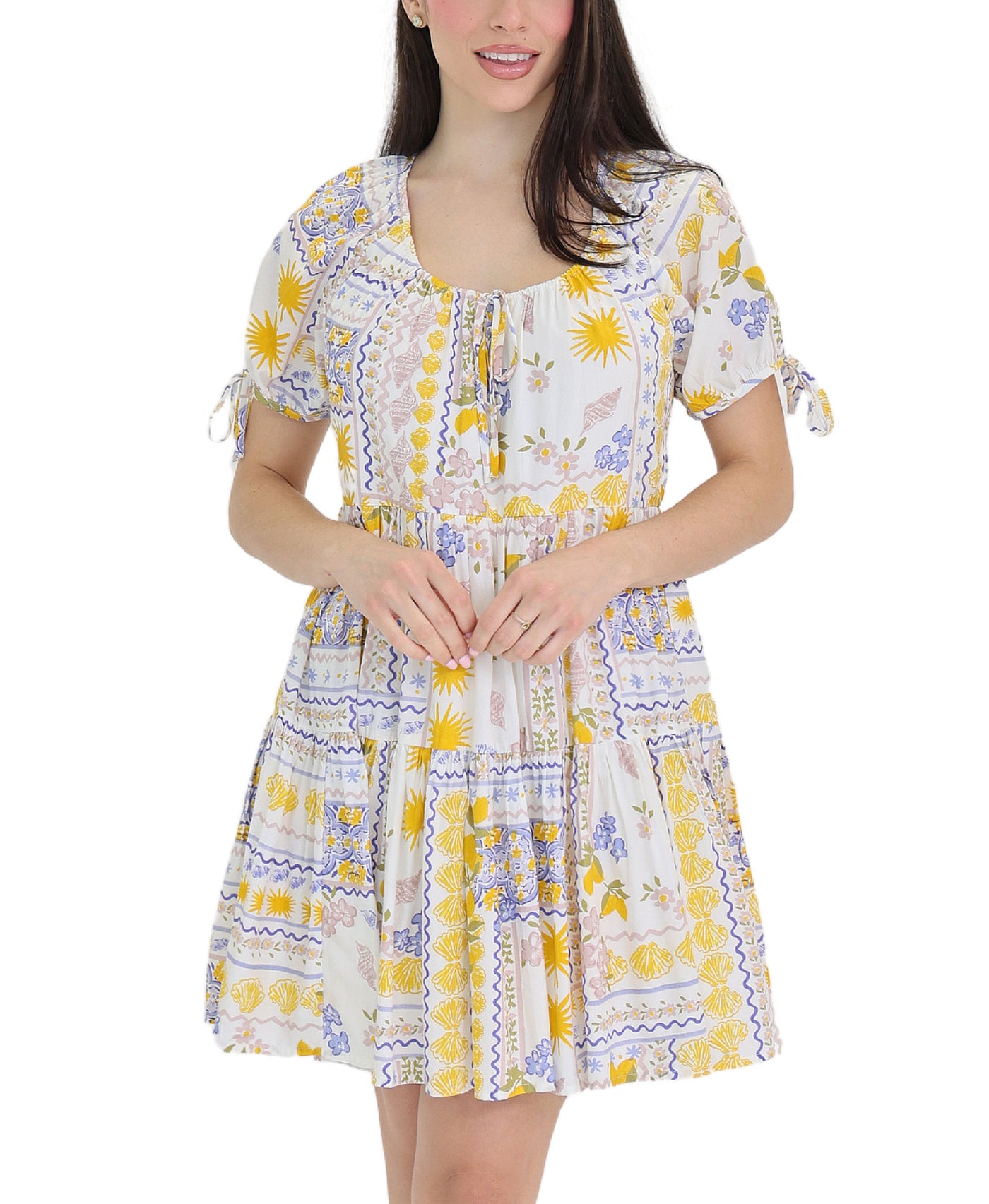 Printed Tiered Dress view 1